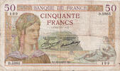 Frankreich 50 Francs Cérès, D.5865, S+, Fayette:17.36, KM:81 -
