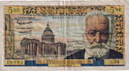 Frankreich 5 Nouveaux Francs Victor Hugo, L.54, S+, Fayette:56.7 -