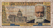 Frankreich 5 Nouveaux Francs Victor Hugo, H.83, S+, Fayette:56.11 -