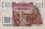 Frankreich 50 Francs Le Verrier, F.4, S+, Fayette:20.2, KM:127a -