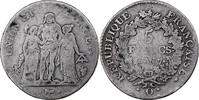 Frankreich 5 Francs Union et Force, Perpignan, Silber, SGE+ -