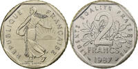 Frankreich 2 Francs Münze, Semeuse, Paris, BU, STGL, Nickel, KM:942.1 -