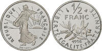 Frankreich 1/2 Franc Münze, Semeuse, Paris, Proof / BE, STGL, Nickel -