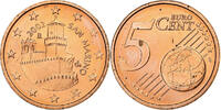 San Marino 5 Euro Cent STGL, Copper Plated Steel, KM:442 -