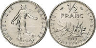 Frankreich 1/2 Franc Münze, Semeuse, Paris, STGL, Nickel, KM:931.1 -