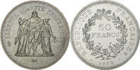 Frankreich 50 Francs Münze, Hercule, Paris, série FDC, STGL, Silber -