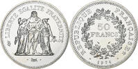 Frankreich 50 Francs Münze, Hercule, Paris, série FDC, STGL, Silber -