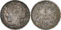 Frankreich 5 Francs Münze, Cérès, Paris, SS+, Silber, KM:819 -