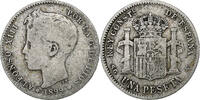 Spanien Peseta Alfonso XIII, Madrid, Silber, S, KM:706 -