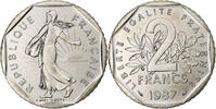 Frankreich 2 Francs Semeuse, Paris, Série BU, Nickel, STGL -