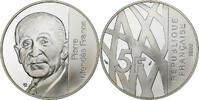 Frankreich 5 Francs Mendès France, Monnaie de Paris, BE, Silber, STGL -