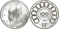Frankreich 100 Francs-15 Ecus Jean Monnet, BE, Silber, STGL -