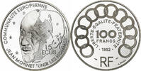 Frankreich 100 Francs-15 Ecus Jean Monnet, BE, Silber, STGL -