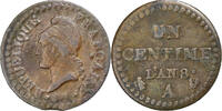 Frankreich Centime Dupré, Paris, Bronze, S+, Gadoury:76a, KM:646 -