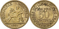 Frankreich 50 Centimes Chambre de commerce, Paris, Aluminum-Bronze, SS+ -