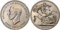 Großbritannien 5 Shillings George VI, London, Kupfer-Nickel, VZ+ -