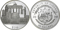 Liberia 20 Dollars berlin, PP, Silber, UNZ+ -