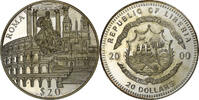 Liberia 20 Dollars Roma, PP, Silber, VZ -