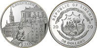 Liberia 20 Dollars Copenhague, PP, Silber, UNZ+ -