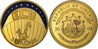 Liberia 5 Dollars Ecu, PP, Kupfer-Nickel, UNZ -