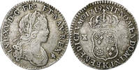 Frankreich 1/12 Écu de France-Navarre Louis XV, Bordeaux, Silber, S+ -