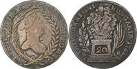 Österreich 20 Kreuzer Maria Theresa, Vienna, Silber, S -