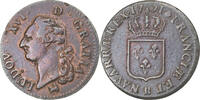 Frankreich Sol Louis XVI, Rouen, Kupfer, SS, Gadoury:350 -
