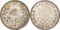 Japan 1000 Yen 1964 Summer Olympics, Tokyo, Silber, VZ+ -