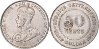 Straits Settlements 50 Cents George V, Bombay, Silber, SS -