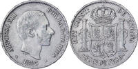 Philippinen 50 Centimos Alfonso XII, Manila, Silber, SS+ -