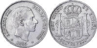 Philippinen 50 Centimos Alfonso XII, Manila, Silber, SS+ -