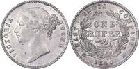 East India Company 1 Rupee Victoria, Silber, VZ, KM:458 -