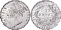 East India Company 1 Rupee Victoria, Silber, VZ+, KM:458 -