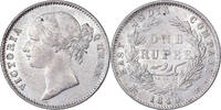 East India Company 1 Rupee Victoria, Silber, VZ, KM:458 -