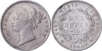 East India Company 1 Rupee Victoria, Silber, SS+, KM:458 -