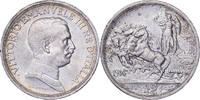 Italien 2 Lire Vittorio Emanuele III, Rome, Silber, VZ+ -
