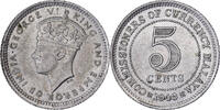 Malaya 5 Cents George VI, Silber, VZ+ -