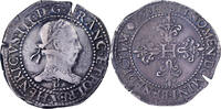 Frankreich Franc au Col Plat Henri III, Rouen, Silber, SS, Gadoury:496 -