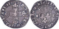 Frankreich 1/4 Ecu Louis XIII, Bayonne, Silber, S+, Gadoury:27 -