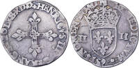 Frankreich 1/4 Ecu Henri III, Rennes, Silber, S+, Gadoury:494 -