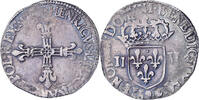 Frankreich 1/4 Ecu Henri III, Rennes, Silber, SS, Gadoury:494 -