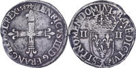 Frankreich 1/4 Ecu Henri III, Nantes, Silber, SS, Gadoury:494 -