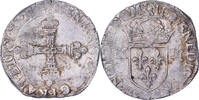 Frankreich 1/4 Ecu Henri III, Uncertain Mint, Silber, SS+ -