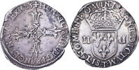Frankreich 1/4 Ecu Henri IV, Nantes, Silber, SS, Gadoury:597 -