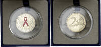 Frankreich 2 Euro World AIDS Day, Proof, Colorized, MDP, Bi-Metallic -