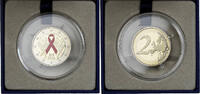 Frankreich 2 Euro World AIDS Day, Proof, Colorized, MDP, Bi-Metallic -