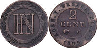 Kingdom of Westphalia 2 Centimes Jérôme Bonaparte, Cassel, Kupfer, S+ -