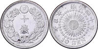 10 Sen Yr. 40 (1907) Japan Mutsuhito, Meiji Era, Silber, VZ VZ