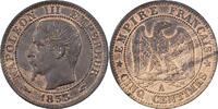 Frankreich 5 Centimes Napoleon III, Paris, Bronze, VZ, Gadoury:152 -