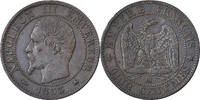 Frankreich 5 Centimes Napoleon III, Strasbourg, Bronze, SS, Gadoury:152 -